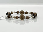 Smoky Quartz & 925 Silver Chic Shapes Bracelet - Root Chakra Healing Crystal Beaded Bracelets 3