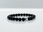 8mm Matte Black Onyx & Sterling Silver Beaded Bracelet Stack for Men - image 5