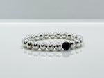 8mm Matte Black Onyx & Sterling Silver Beaded Bracelet Stack for Men - image 3