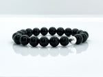 10mm Black Onyx & Sterling Silver Beaded Bracelet For Men - image 4