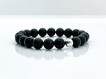 10mm Black Onyx & Sterling Silver Beaded Bracelet For Men - image 2