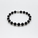 6mm Black Onyx + Sterling Silver Bead Bracelet