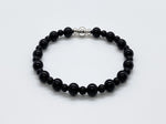 Black Onyx + Sterling Silver Rolling Stones Bracelet