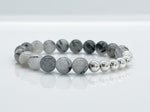 8mm Black Rutilated Quartz & 925 Sterling Silver Bracelet - Aura-Cleansing Healing Crystal Beaded Bracelets 5