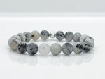 8mm Black Rutilated Quartz & 925 Sterling Silver Bracelet - Aura-Cleansing Healing Crystal Beaded Bracelets 4