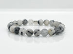 Black Rutilated Quartz & 925 Silver Beaded Bracelet for Men - Aura Cleansing Healing Crystal Beaded Bracelets 4