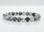 Black Rutilated Quartz & 925 Silver Beaded Bracelet for Men - Aura Cleansing Healing Crystal Beaded Bracelets 5