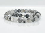 Black Rutilated Quartz & 925 Silver Beaded Bracelet for Men - Aura Cleansing Healing Crystal Beaded Bracelets 1