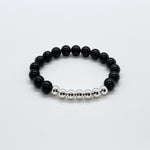 8mm Black Tourmaline + Sterling Silver Bracelet or Anklet