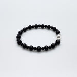 Black Tourmaline + Sterling Silver Bead Bracelet or Anklet