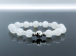 Blue Moonstone & 925 Silver "Rolling Stones" Bracelet - Crown Chakra Healing Crystal Bracelet  2