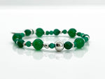 Green Onyx + 925 Sterling Silver "Chic Shapes" Beaded Bracelet