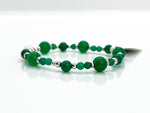 Green Onyx + 925 Sterling Silver "Chic Shapes" Beaded Bracelet