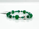 Green Onyx + 925 Sterling Silver "Chic Shapes" Beaded Bracelet