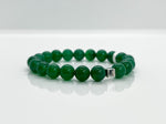 10mm Natural Green Onyx & Sterling Silver Bracelet For Men - image 1