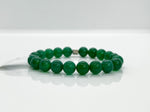 10mm Natural Green Onyx & Sterling Silver Bracelet For Men - image 2