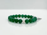 10mm Natural Green Onyx & Sterling Silver Bracelet For Men - image 3