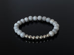  8mm natural Howlite & sterling silver bead bracelet - image 1