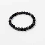 5mm-6mm natural Iolite sterling silver bead bracelet