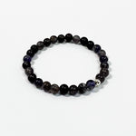 5mm-6mm natural Iolite sterling silver bead bracelet