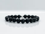 Black Onyx, Lava Rock & Sterling Silver Beaded Bracelet For Men - image 1