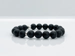 Black Onyx, Lava Rock & Sterling Silver Beaded Bracelet For Men - image 3