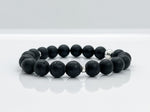 Black Onyx, Lava Rock & Sterling Silver Beaded Bracelet For Men - image 4