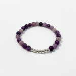 Lepidolite + Sterling Silver Bracelet