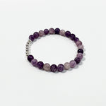 Lepidolite + Sterling Silver Bracelet