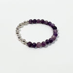 Lepidolite + Sterling Silver Bracelet