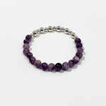 Lepidolite + Sterling Silver Bracelet