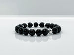 10mm Black Onyx & Sterling Silver Beaded Bracelet For Men - image 3