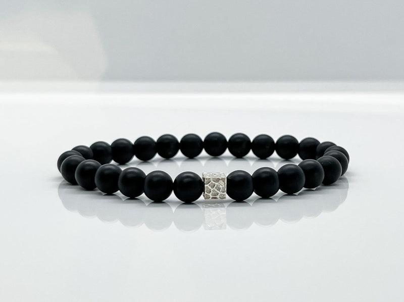 Buy Silver Stainless Steel with Tiger's Eye & Black Onyx Double Strand  Stretch Bracelet Online - Inox Jewelry India