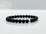 8mm Black Onyx & Sterling Silver Beaded Bracelet For Men - image 1