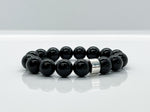 12mm Black Onyx & Sterling Silver Cylinder Beaded Bracelet For Men - image 5