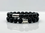 12mm Black Onyx & Sterling Silver Cylinder Beaded Bracelet For Men - image 8