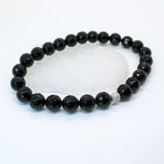 16mm Black Onyx + Sterling Silver Beaded Choker Necklace