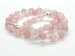 Rose Quartz & 925 Silver Rolling Stones Necklace - LOVE Heart Chakra Healing Crystal Beaded Necklace 5