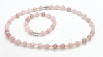 Rose Quartz & 925 Silver Rolling Stones Necklace - LOVE Heart Chakra Healing Crystal Beaded Necklace 3