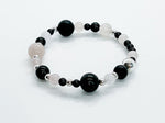 Rose Quartz, Black Onyx, 925 Silver Bracelet - LOVE & PROTECTION Healing Crystal Beaded Bracelet 2