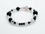 Rose Quartz, Black Onyx, 925 Silver Bracelet - LOVE & PROTECTION Healing Crystal Beaded Bracelet 3