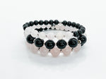 Rose Quartz, Black Onyx, 925 Silver Bracelets | LOVE & PROTECTION Heal… 1