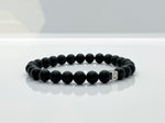 8mm Black Onyx "Smiley" Sterling Silver Beaded Bracelet For Men - image 2