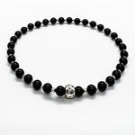 Zodiac Sign Black Tourmaline 925 Sterling Silver Beaded Stretch Chocker Necklace - image 4