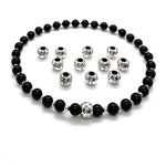 Zodiac Sign Black Tourmaline 925 Sterling Silver Beaded Stretch Chocker Necklace - image 2